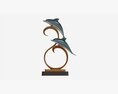 Decorative Ceramic Dolphins Statuette Modèle 3d