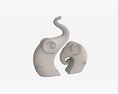 Decorative Ceramic Elephants Set 3d model