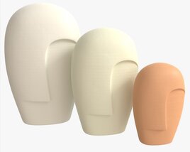 Decorative Ceramic Face-vases Set 3Dモデル