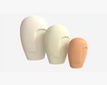 Decorative Ceramic Face-vases Set 3D 모델 