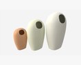 Decorative Ceramic Face-vases Set 3d model