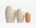 Decorative Ceramic Face-vases Set 3D-Modell
