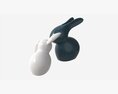 Decorative Ceramic Rabbits Set 3D模型