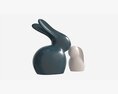 Decorative Ceramic Rabbits Set 3Dモデル
