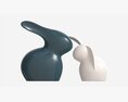 Decorative Ceramic Rabbits Set Modello 3D