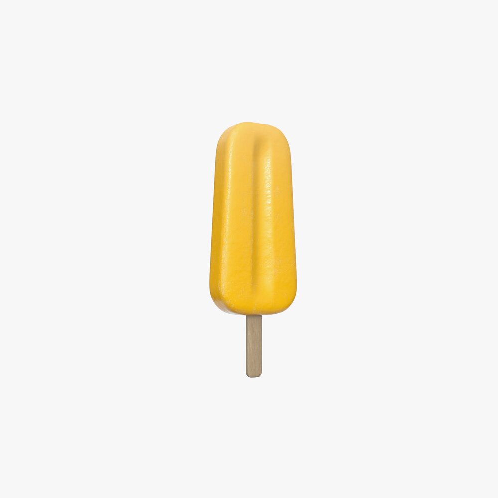 Yellow Ice Cream On Stick 3D 모델 
