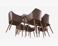 Dining Set Nagano Table 6 Chairs 3D модель
