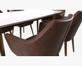 Dining Set Nagano Table 6 Chairs 3D 모델 