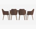 Dining Set Nagano Table 6 Chairs Modelo 3d