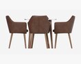 Dining Set Nagano Table 6 Chairs 3D模型