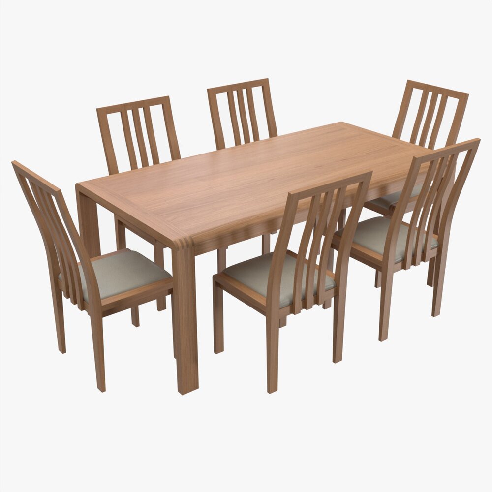 Dining Table With Chairs Ercol Bosco 3D模型