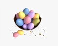 Easter Eggs In Chocolate Basket Composition Modèle 3d
