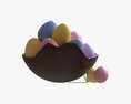 Easter Eggs In Chocolate Basket Composition Modelo 3d