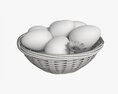 Easter Eggs In Wicker Basket Composition Modelo 3d
