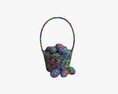 Easter Eggs In Wicker Basket With Handle 3Dモデル