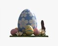 Easter Eggs Rabbit Flowers Composition Modèle 3d