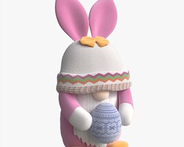 Easter Plush Doll Gnome With Egg 01 Modello 3D