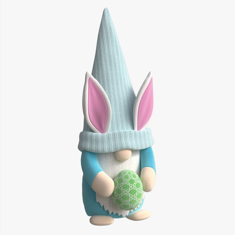 Easter Plush Doll Gnome With Egg 03 Modelo 3D