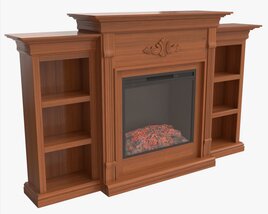 Electric Fireplace Glazed Pine Jennifer Modelo 3D