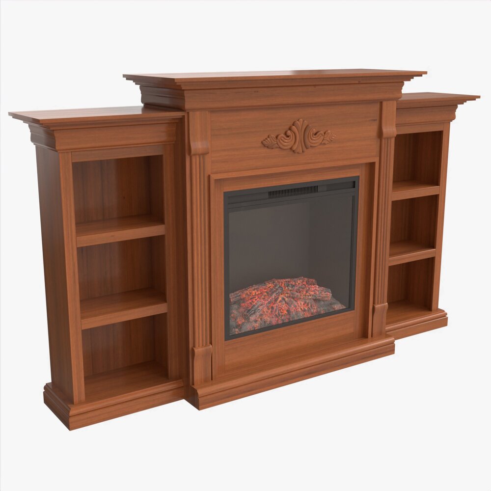 Electric Fireplace Glazed Pine Jennifer Modelo 3d