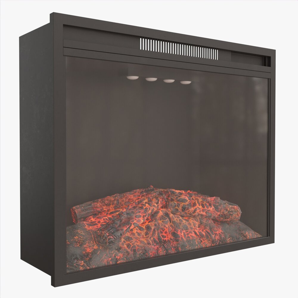 Electric Fireplace Heater Insert GZMR Modelo 3d