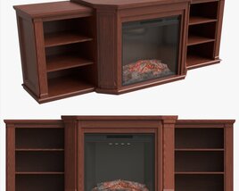 Electric Media Fireplace Wood Valmont Modelo 3d