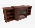 Electric Media Fireplace Wood Valmont Modelo 3D