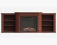 Electric Media Fireplace Wood Valmont 3D 모델 