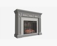 Fireplace In Faux Stone And Wood Delaro Modello 3D