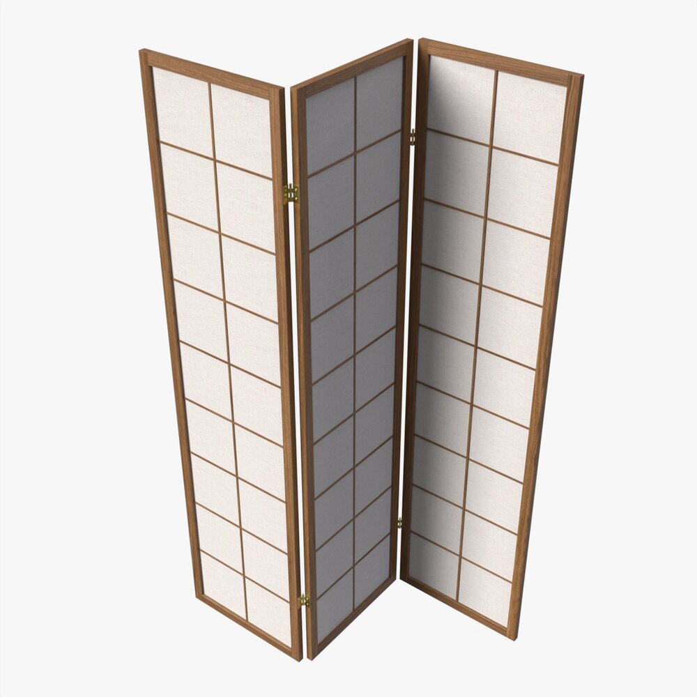 Folding Screen Oriental Modèle 3D