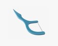 Dental Floss Pick With Flat Thread And Wide Bow 3D 모델 