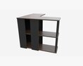 L-shape Desk With Bookshelf 3d model
