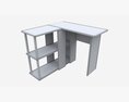 L-shape Desk With Bookshelf 3D模型