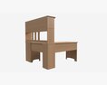L-shape Desk With Shelf 3d model