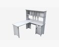 L-shape Desk With Shelf 3D-Modell