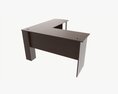 L-shape Desk With Side Bookshelves 3D 모델 