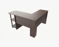 L-shape Desk With Side Bookshelves Modello 3D