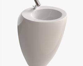 Laufen Ilbagnoalessi Washbasin With Integrated Pedestal 3D 모델 