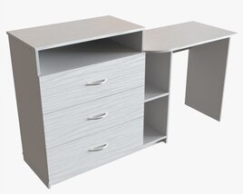 Media Dresser And Desk Combo 3D 모델 