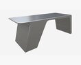 Metal Desk With Drawer 01 3D модель