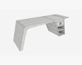 Metal Desk With Drawer 01 3D модель