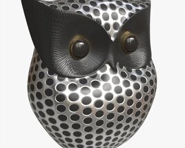 Metal Owl Figurine Modello 3D