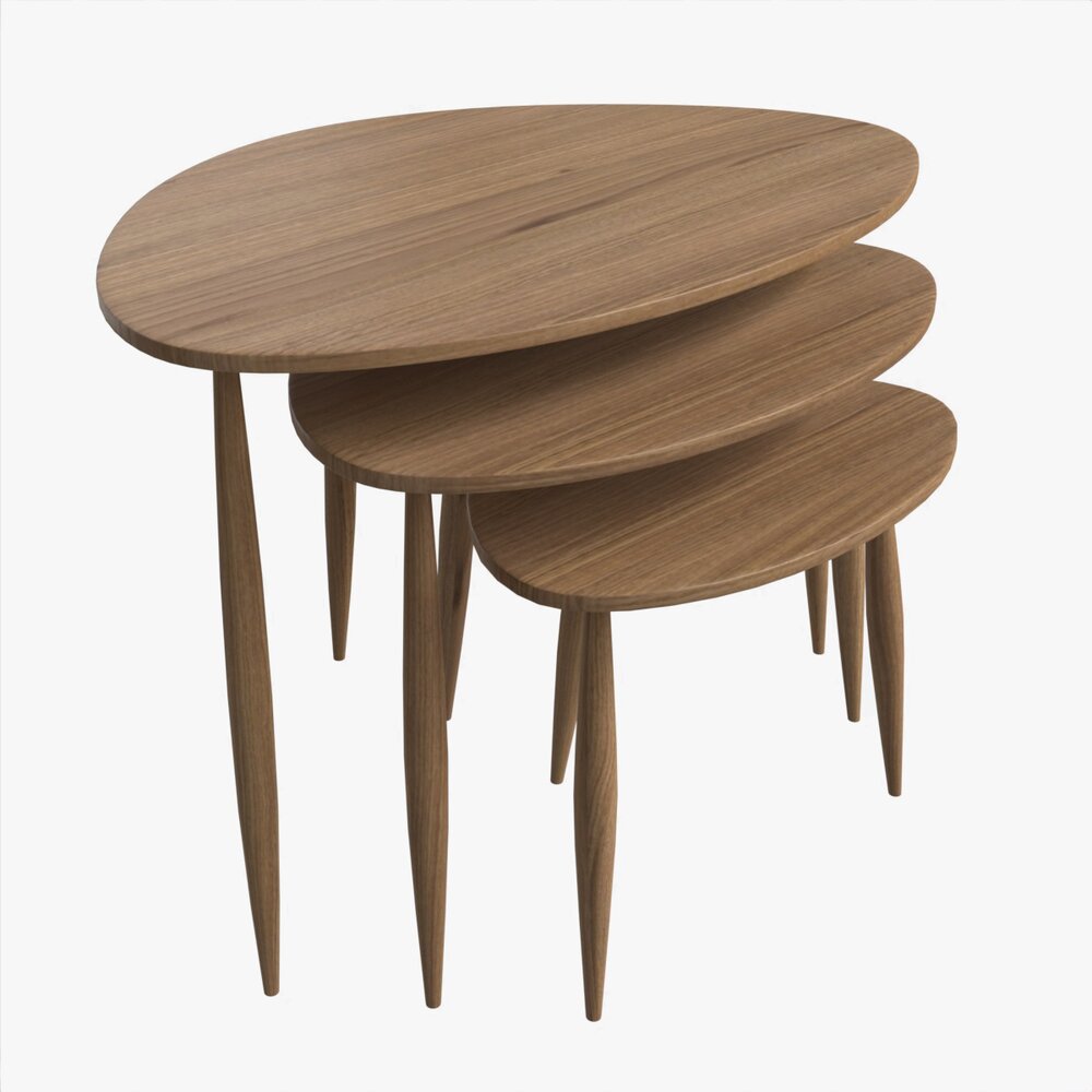 Nest Of Tables Ercol Shalstone John Lewis 3D модель