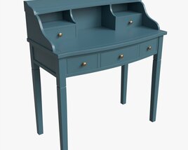 Oak Writing Desk With Drawers Modello 3D