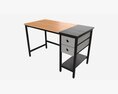 Office Desk With Drawers And Shelf Modèle 3d