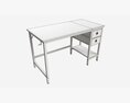 Office Desk With Drawers And Shelf 3D模型