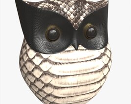 Owl Figurine Leather 3Dモデル