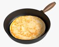 Pancakes On Frying Pan 3d model