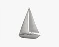 Sailing Boat Yacht Stylized 3D-Modell