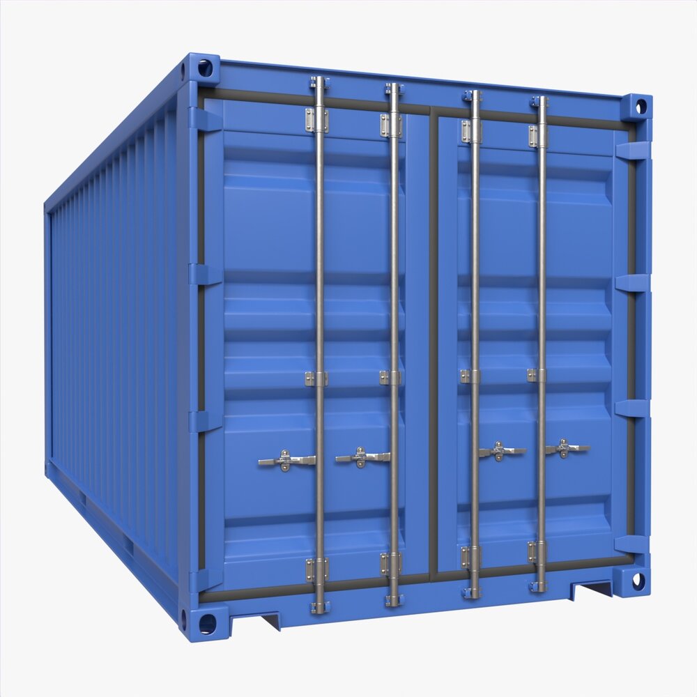 Shipping Container Dry 20-foot Blue Modèle 3D